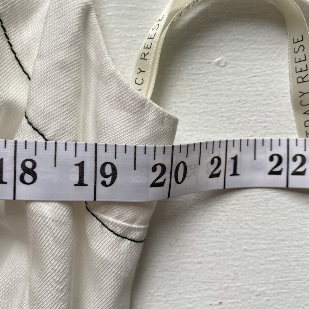 Tracy Reese White One Shoulder Sleeveless Jumpsuit with Smocked Waist NWT - Picture 9 of 16